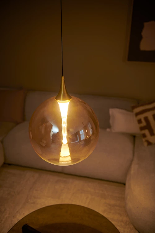 Lucide GISELA - Pendant light - Ø 30 cm - LED Dim. - 1x9,4W 2700K - Amber - Premium - atmosphere 3